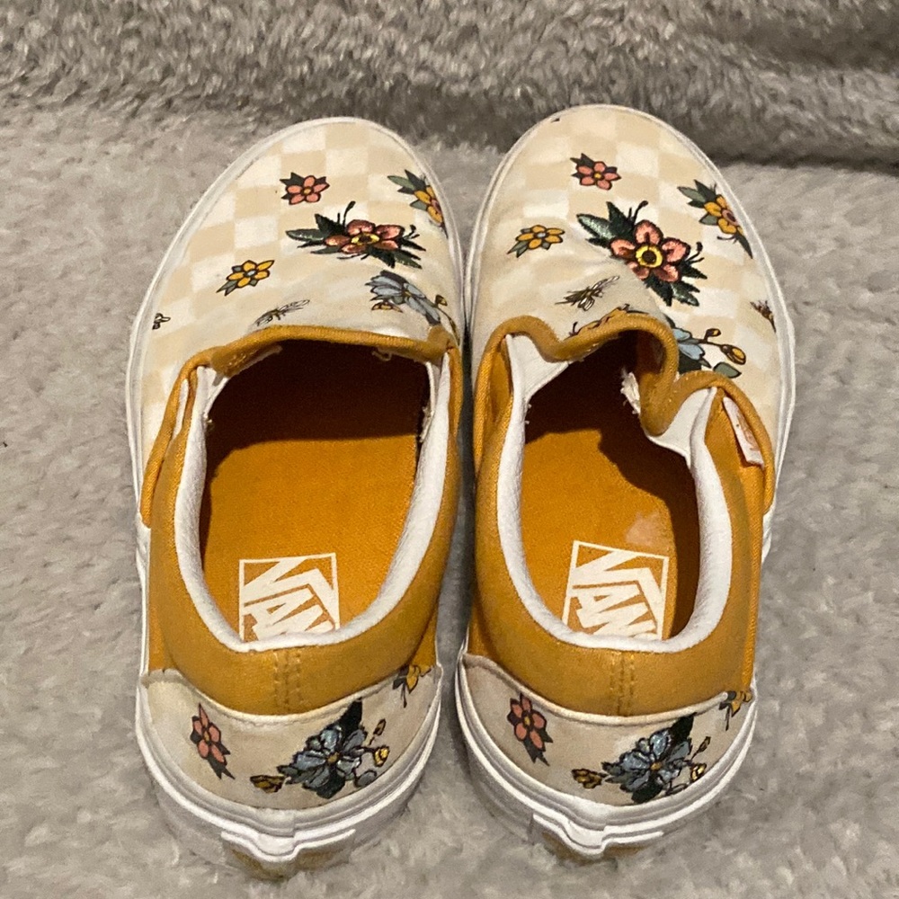 Vans yellow and floral shoe